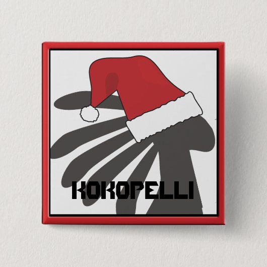 Badge Carré 5 Cm Modèle de Noël Kokopelli (Devant)