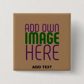 BADGE CARRÉ 5 CM MODÈLE DE TEXTE D'IMAGE BROWN SIMPLE MODERNE (Devant)