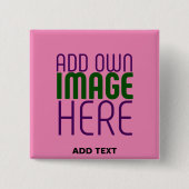 BADGE CARRÉ 5 CM MODÈLE DE TEXTE D'IMAGE CHAUD MODERNE ÉDITABLE (Devant)