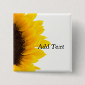 Badge Carré 5 Cm Modèle de tournesol, texte en gras (Devant)