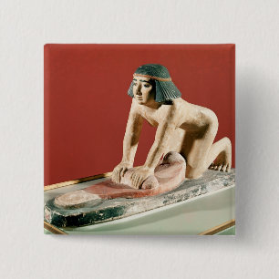 Badge Carré 5 Cm Modèle d'un grain de meulage de femme, vieux