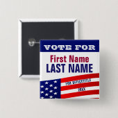 Badge Carré 5 Cm Modèle fait sur commande de bouton de campagne (Devant & derrière)