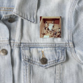 Badge Carré 5 Cm Modèle funéraire d'un atelier de textile (En situation)