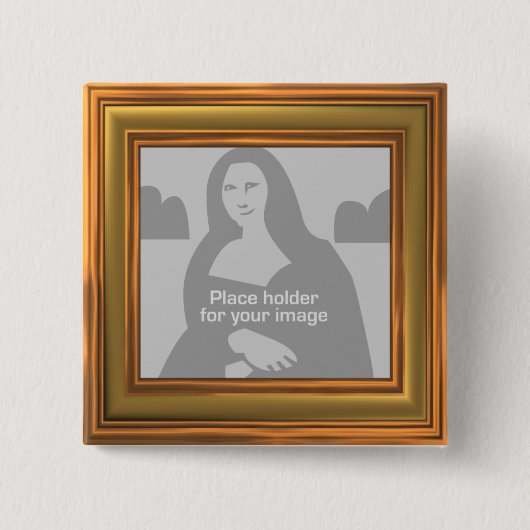 Badge Carré 5 Cm Modèle Gold Frame (Devant)