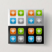 Badge Carré 5 Cm Modern Addition Math Symbol Shiny Glassy Icons (Devant)