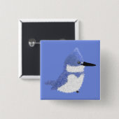 Badge Carré 5 Cm Modern charming belted kingfisher (Devant & derrière)