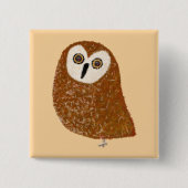 Badge Carré 5 Cm Modern cute northern saw-whet owl (Devant)