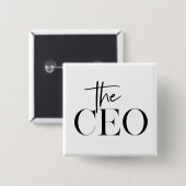 Badge Carré 5 Cm Modern Minimal The CEO Black (Devant & derrière)