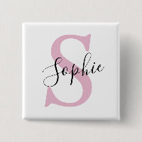 Modern Personalized Name Monogram Pink
