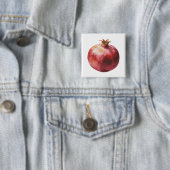 Badge Carré 5 Cm Modern Trendy Watercolor Pomegranate  (En situation)