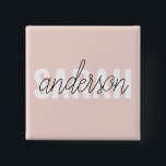 Badge Carré 5 Cm Moderne Pastel Rose Beauté Personnalisée Vous Nom<br><div class="desc">Moderne Pastel Rose Beauté Personnalisée Vous Nom</div>