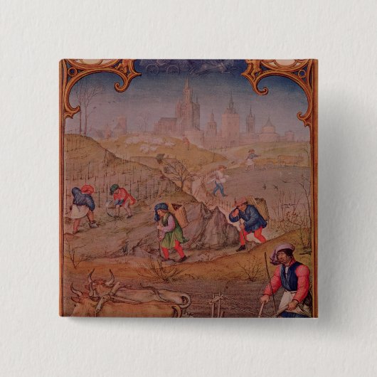 Badge Carré 5 Cm Mois de mars (Devant)