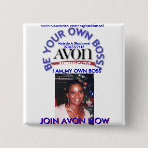 BADGE CARRÉ 5 CM MOJISOLA UN REPRÉSENTANT DE GBADAMOSI AVON