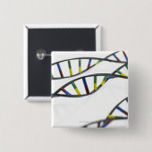 Badge Carré 5 Cm molécules d'ADN (acide désoxyribonucléique). (Devant & derrière)