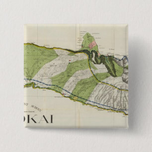 Badge Carré 5 Cm Molokai, Hawaï