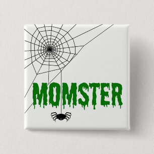 Badge Carré 5 Cm Momster Green Driving Police Spider Web