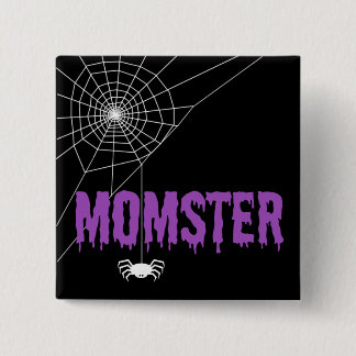 Badge Carré 5 Cm Momster Purple Driple Police Spider Web