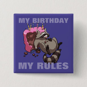 Badge Carré 5 Cm Mon Anniversaire Mes règles Carton de gâteau de Ra
