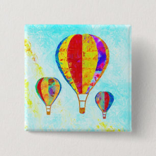 Badge Carré 5 Cm Mon beau bouton de ballons