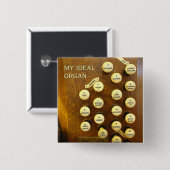 Badge Carré 5 Cm Mon bouton idéal d'organe (Devant & derrière)