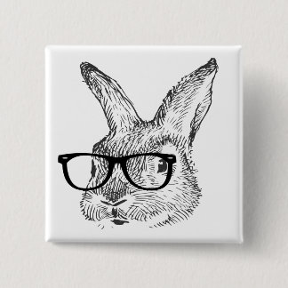 Badge Carré 5 Cm mon lapin frais avec des lunettes a conçu par