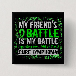 Badge Carré 5 Cm Mon mâle d'ami du lymphome trop 2 de bataille