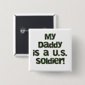 Badge Carré 5 Cm Mon papa est des T-shirts et des cadeaux d'un (Devant & derrière)