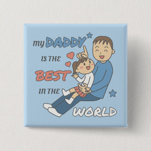 Badge Carré 5 Cm Mon Papa Est La Meilleure Fête des pères Mignonne