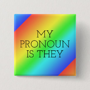 Badge Carré 5 Cm Mon pronom est Ils Personnalisable