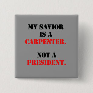 Badge Carré 5 Cm Mon sauveur est un charpentier