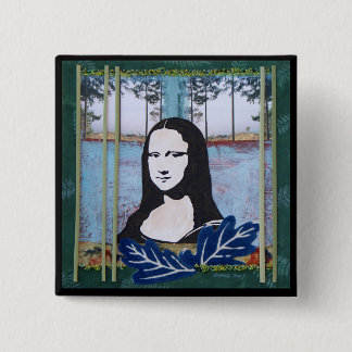 Badge Carré 5 Cm Mona Lisa dans le pays
