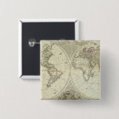 Badge Carré 5 Cm Monde composite ou globe terrestre (Devant & derrière)