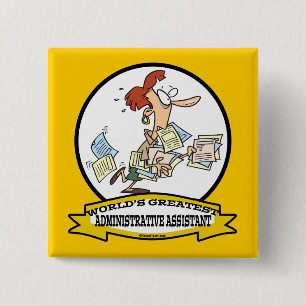 BADGE CARRÉ 5 CM MONDE LA PLUS GRANDE ASSISTANTE ADMINISTRATIVE FEM
