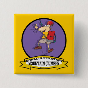 BADGE CARRÉ 5 CM MONDE LE PLUS GRAND MOUNTAIN CLIMBER CARTOON