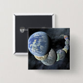 Badge Carré 5 Cm Mondes rocheux, terrestres (Devant & derrière)