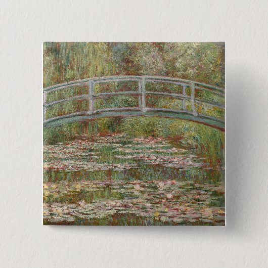 Badge Carré 5 Cm Monet French Japanese Bridge Art (Devant)
