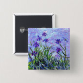 Badge Carré 5 Cm Monet Lilac Irises (Devant & derrière)