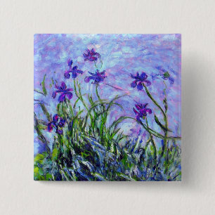 Badge Carré 5 Cm Monet Lilac Irises