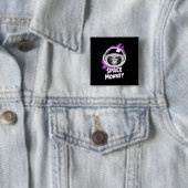 Badge Carré 5 Cm Monkey Space (En situation)