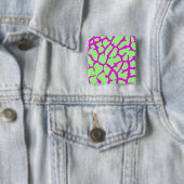 Badge Carré 5 Cm Monnaie d'impression Giraffe Fuchsia (En situation)