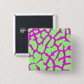 Badge Carré 5 Cm Monnaie d'impression Giraffe Fuchsia (Devant & derrière)