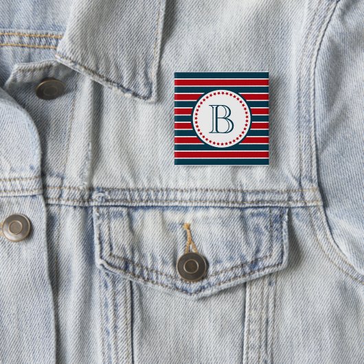 Badge Carré 5 Cm Monogram design (En situation)