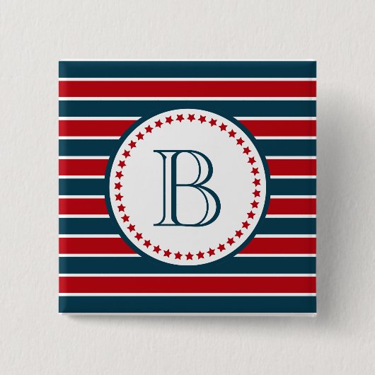 Badge Carré 5 Cm Monogram design (Devant)