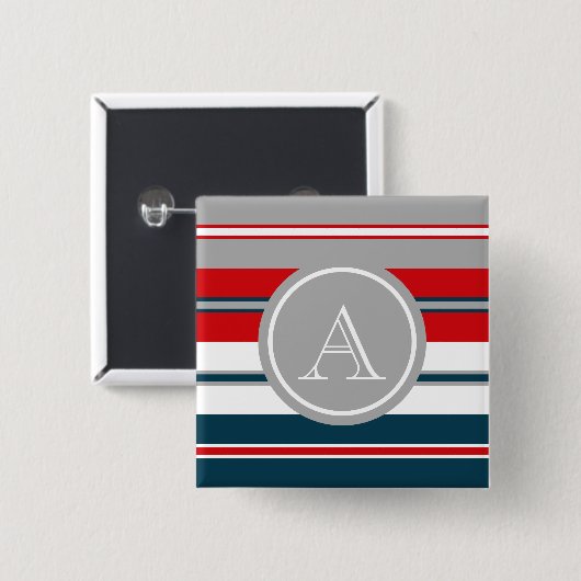 Badge Carré 5 Cm Monogram design (Devant & derrière)