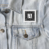 Badge Carré 5 Cm Monogramme "A" Celtique Argent (En situation)