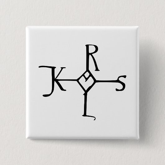 Badge Carré 5 Cm Monogramme de Charlemagne (Devant)