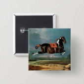 Badge Carré 5 Cm Monogramme d'élevage du Cheval Piebald "Cehero" (Devant & derrière)