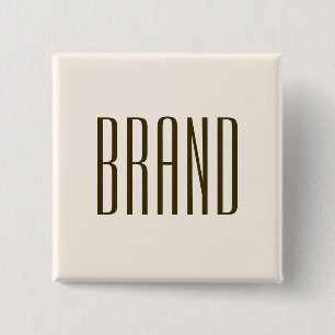 Badge Carré 5 Cm Monogramme, Marque ou Nom de l'entreprise Marron