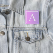 Badge Carré 5 Cm Monogramme simple | Ombre subtil rose/violet (En situation)