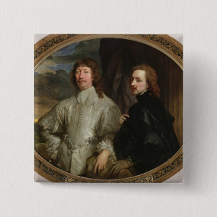 Badge Carré 5 Cm Monsieur Endymion Porter (1587-1649) et l'artiste,